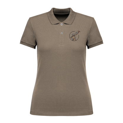 Hirsch Bio Frauen Poloshirt Stick