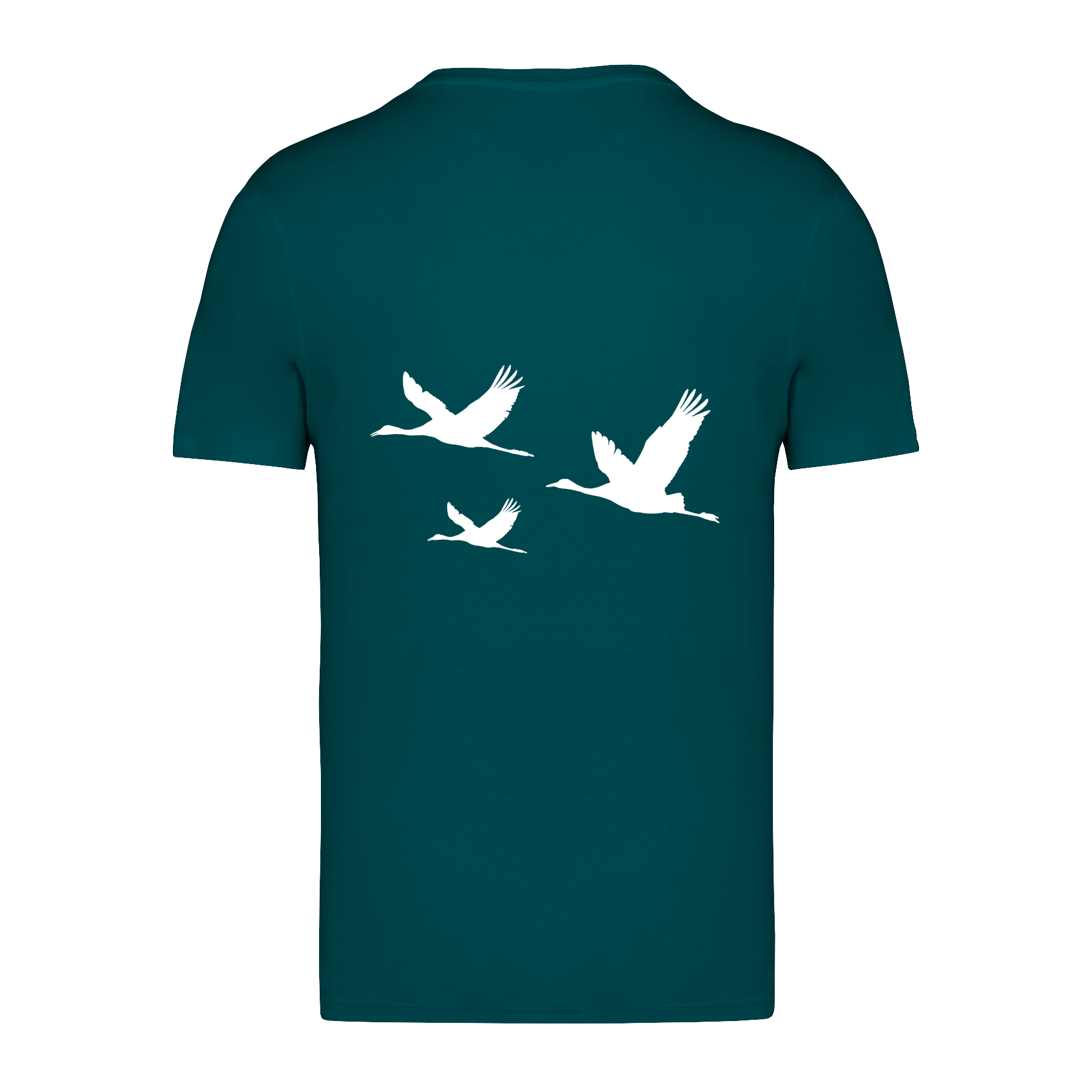 Kranich Bio Männer T-Shirt Backprint