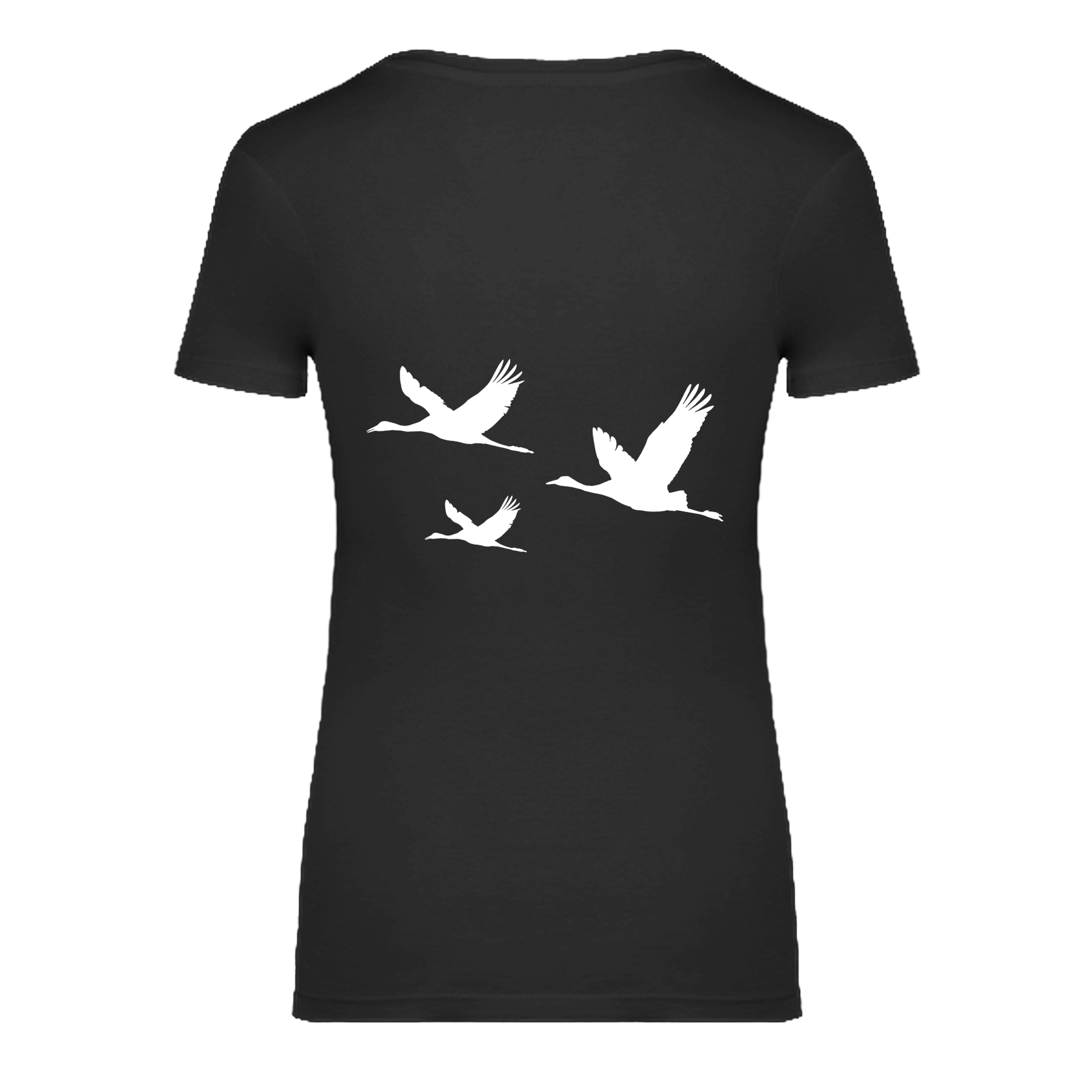 Kranich Bio Frauen T-Shirt Backprint