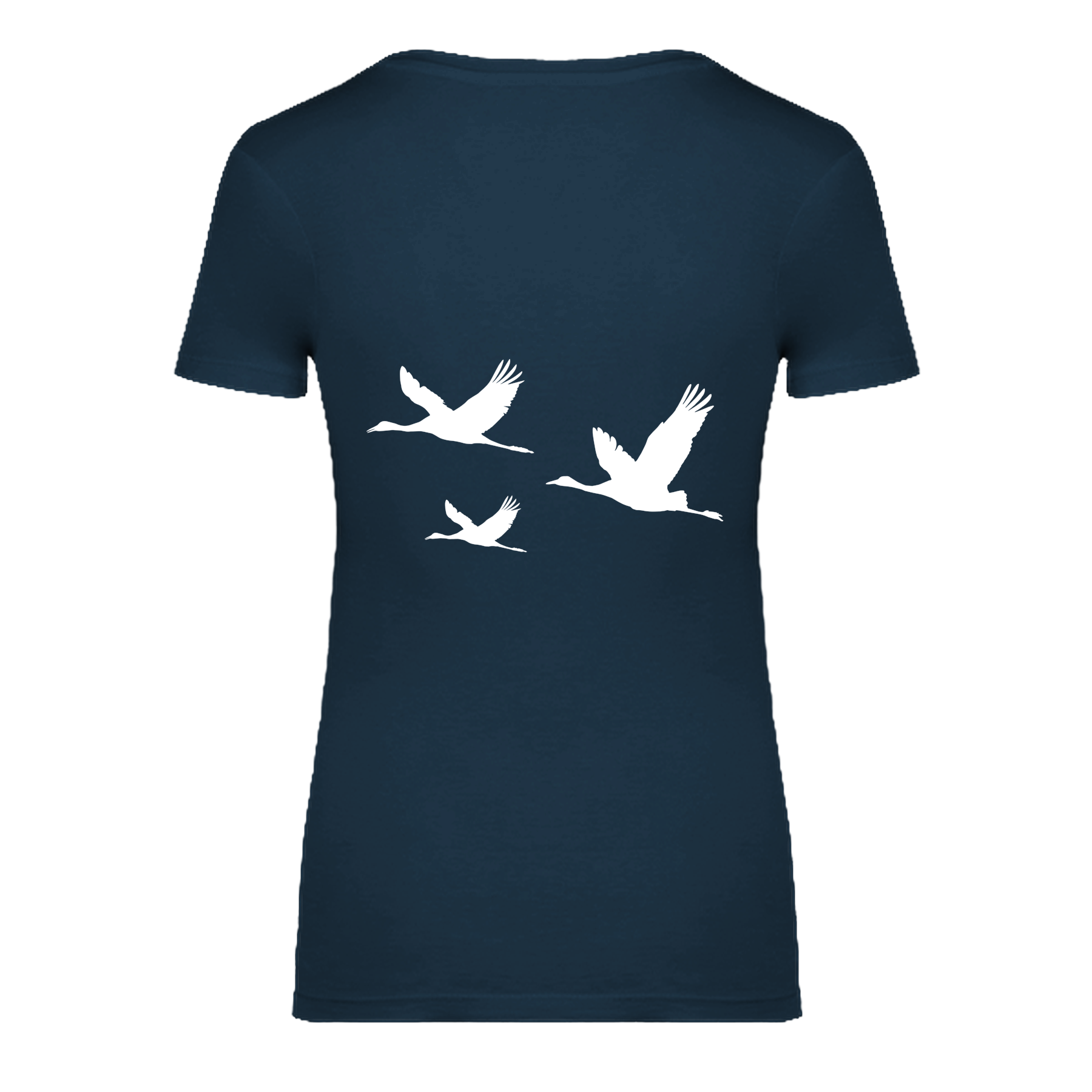 Kranich Bio Frauen T-Shirt Backprint