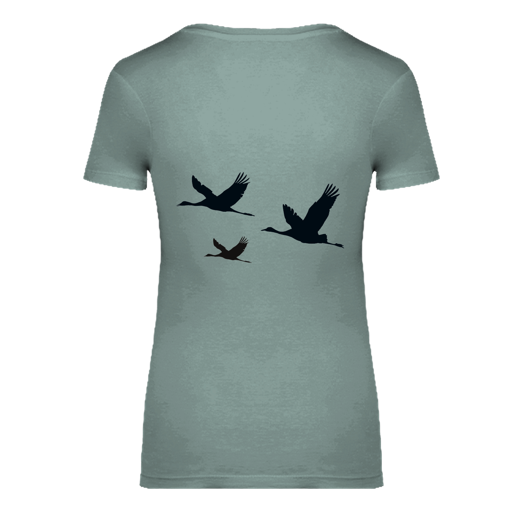 Kranich Bio Frauen T-Shirt Backprint