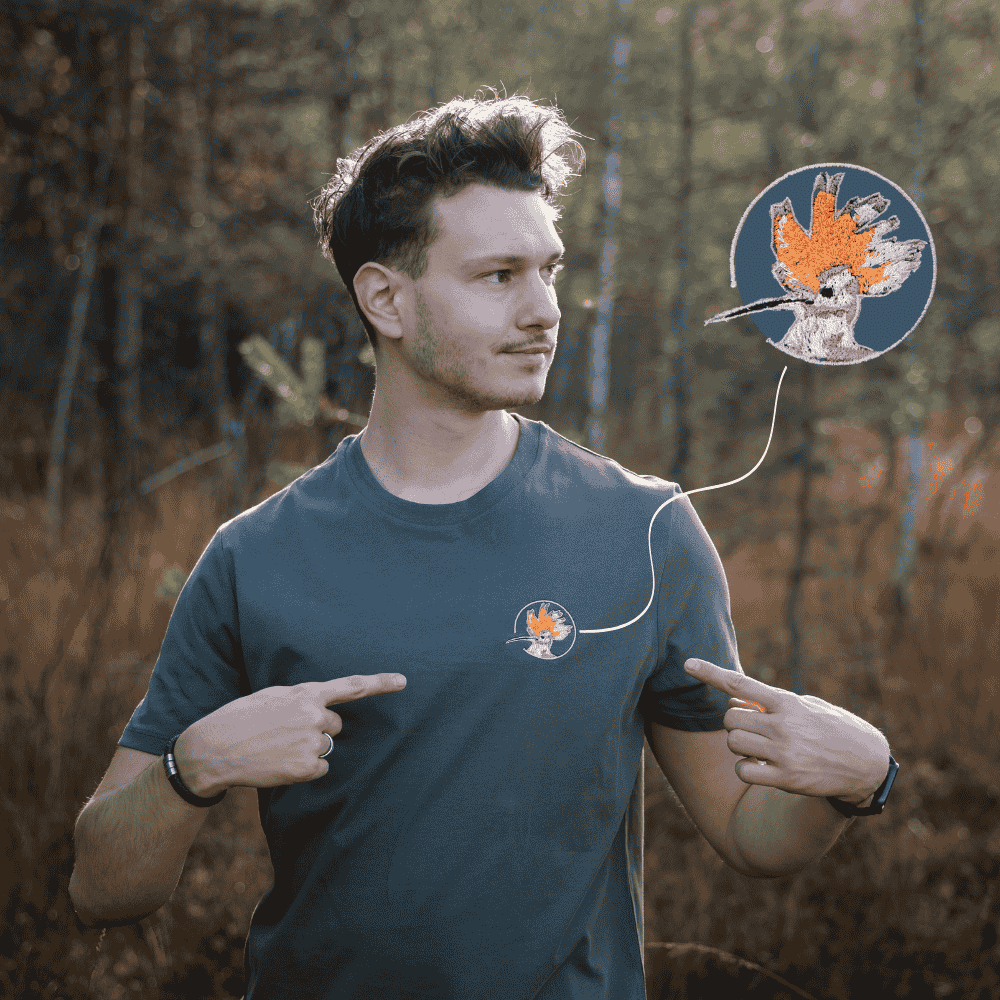 Wiedehopf Bio Männer T-Shirt Stick