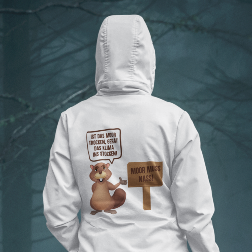 Moor muss nass! 100% Bio Unisex Hoodie Backprint