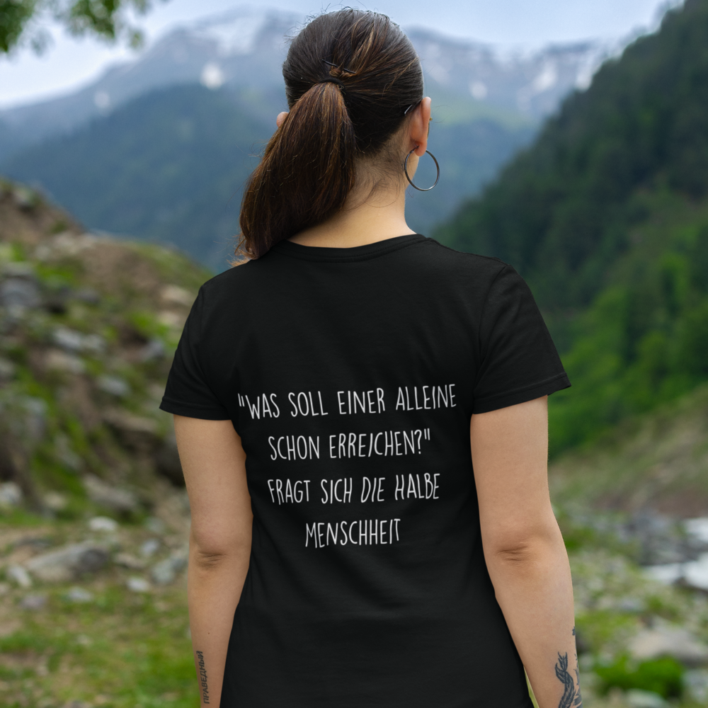 Menschheit 100% Bio Frauen T-Shirt Backprint