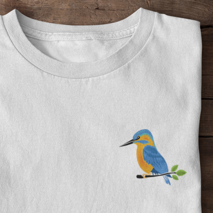 Eisvogel 100% Bio Frauen T-Shirt Brusttasche Farbe