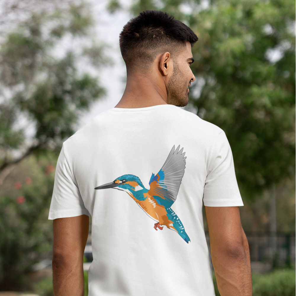 Eisvogel 100% Bio Männer T-Shirt Backprint