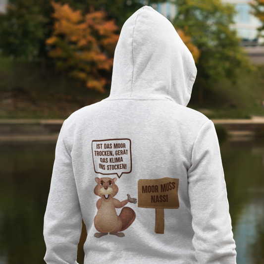 Moor muss nass! 100% Bio Männer Hoodie Backprint