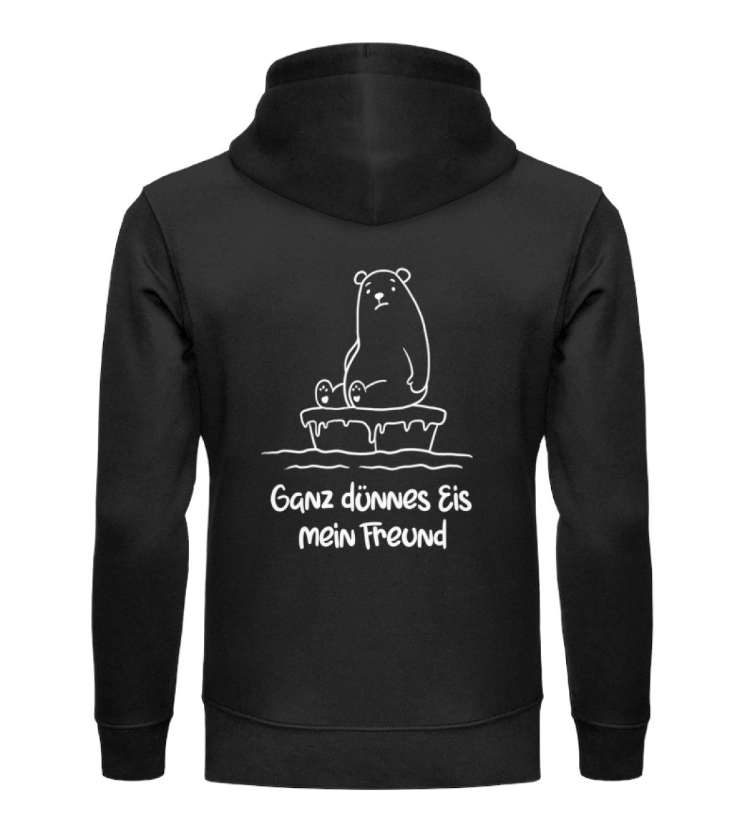 Ganz dünnes Eis 100% Bio Unisex Hoodie Backprint