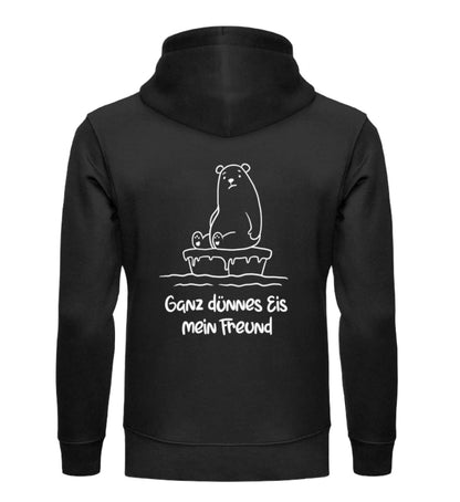 Ganz dünnes Eis 100% Bio Unisex Hoodie Backprint