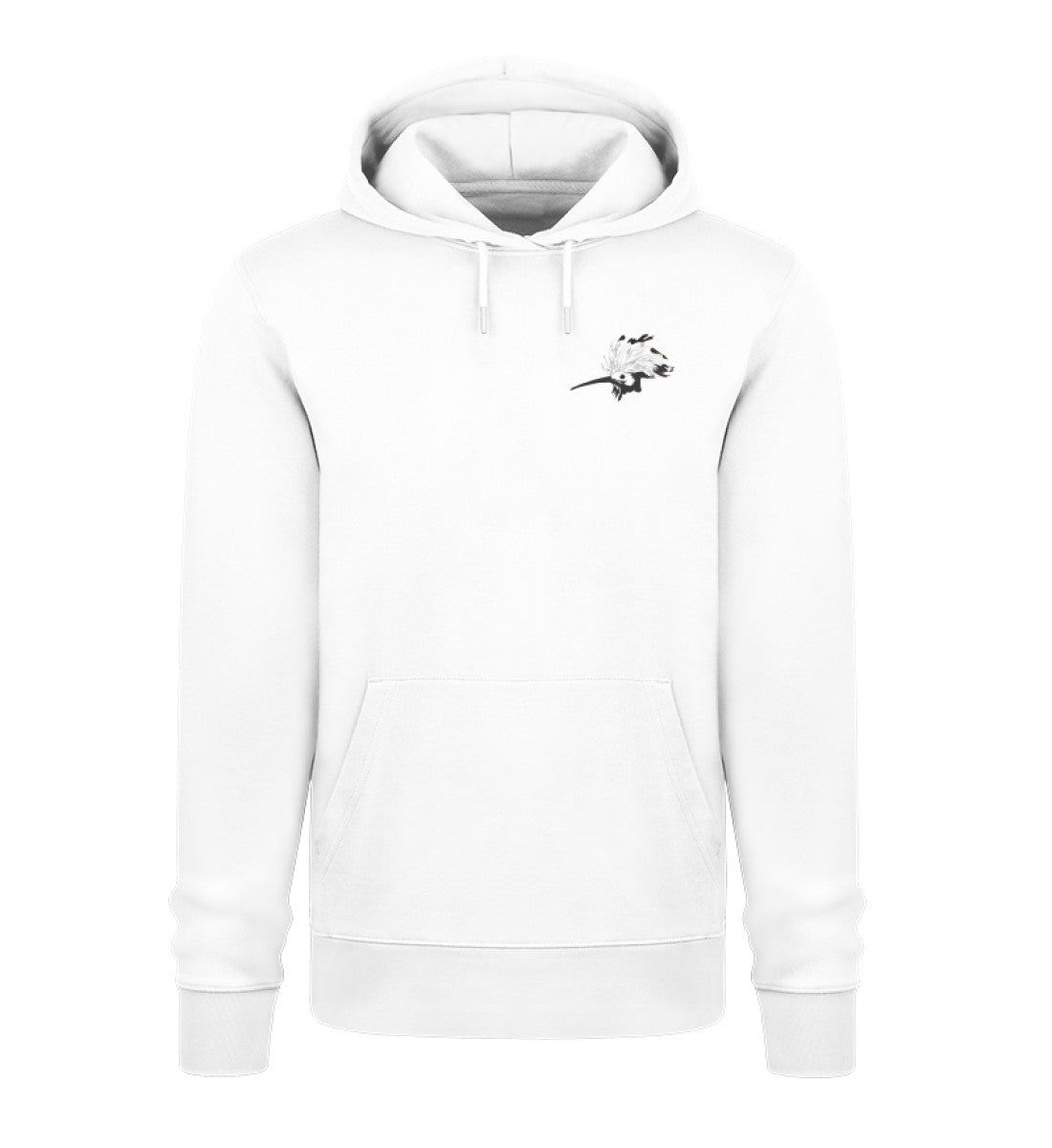 Wiedehopf 100% Bio Unisex Hoodie Brusttasche