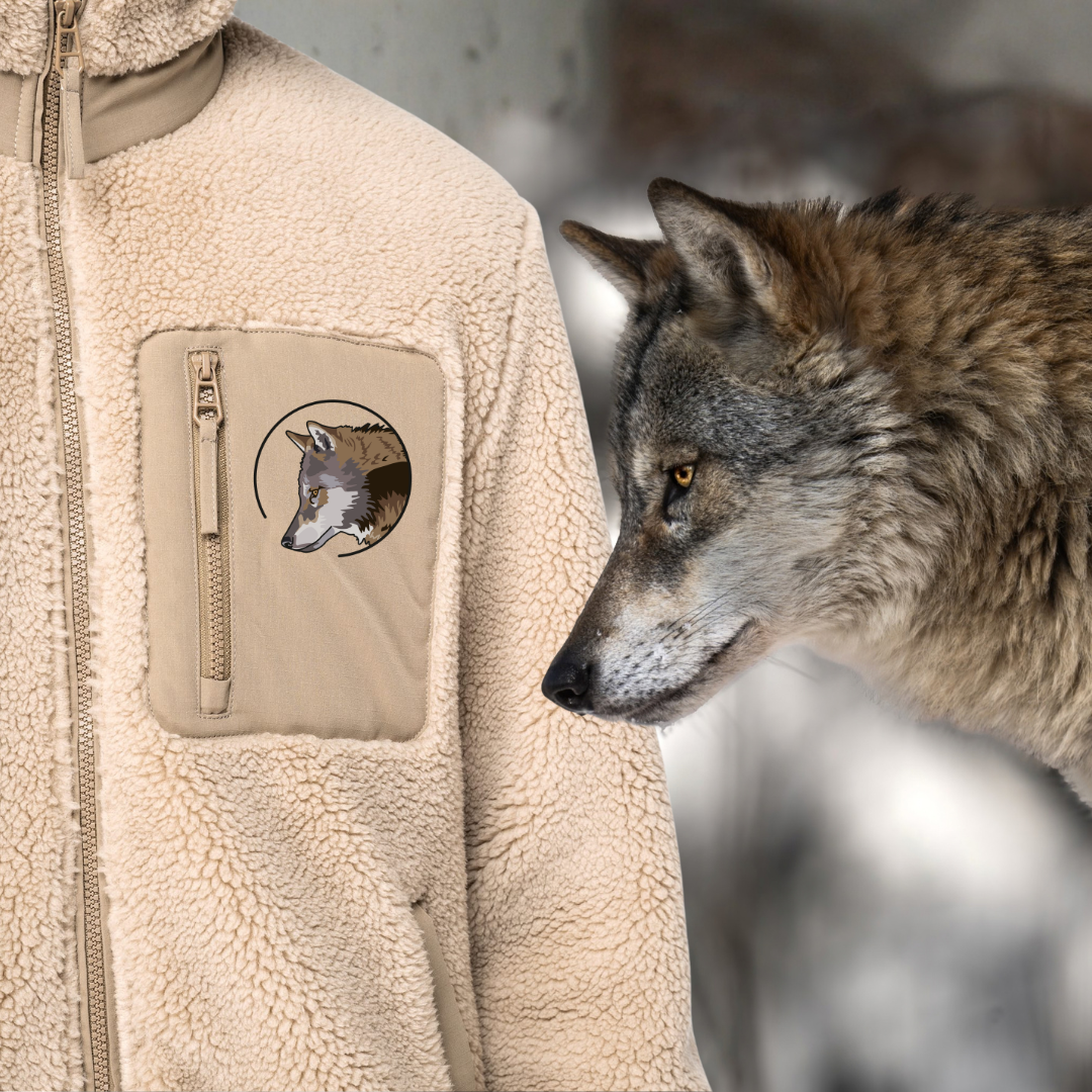 Eurasischer Grauwolf Sherpa Unisex Jacke