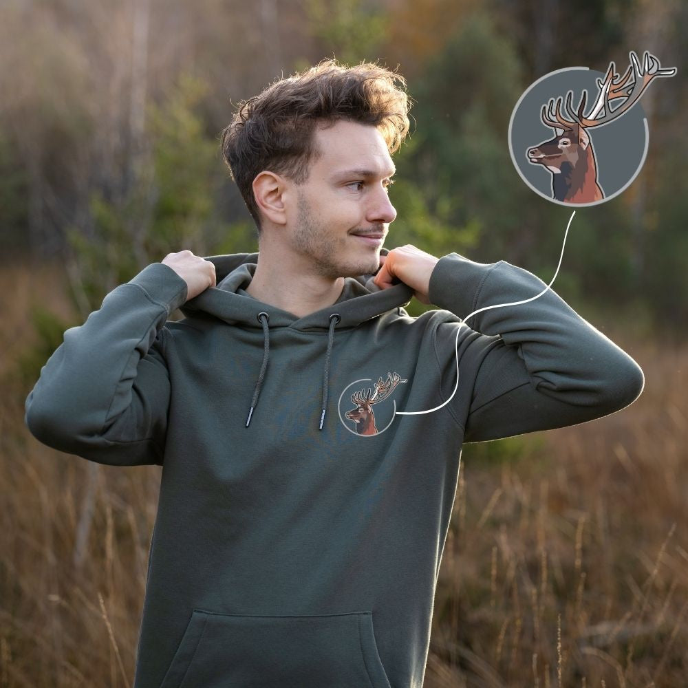 Hirsch Bio Männer Hoodie