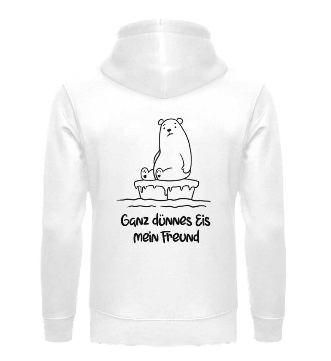 Ganz dünnes Eis 100% Bio Männer Hoodie Backprint