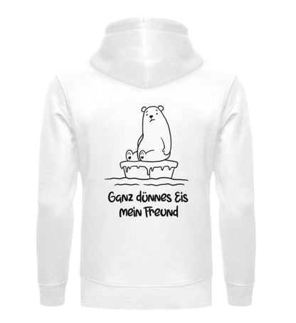 Ganz dünnes Eis 100% Bio Männer Hoodie Backprint