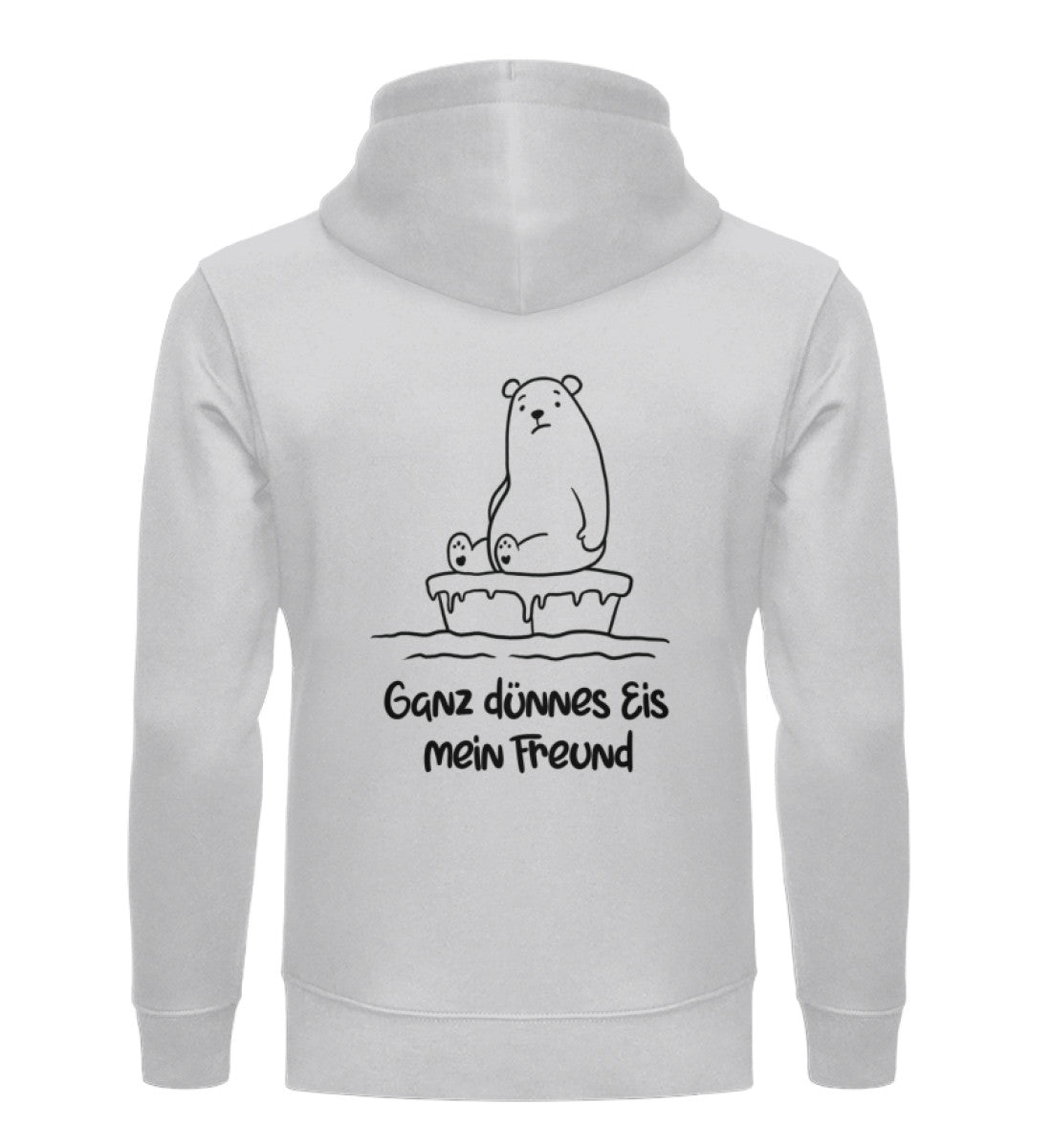 Ganz dünnes Eis 100% Bio Unisex Hoodie Backprint