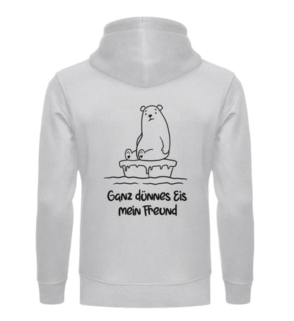 Ganz dünnes Eis 100% Bio Unisex Hoodie Backprint